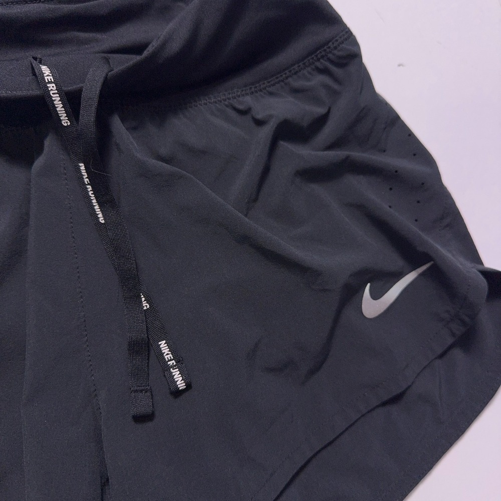 Nike Dri-Fit Eclipse Shorts Womens XS Black Love Swoosh Running - Picture 4 of 8